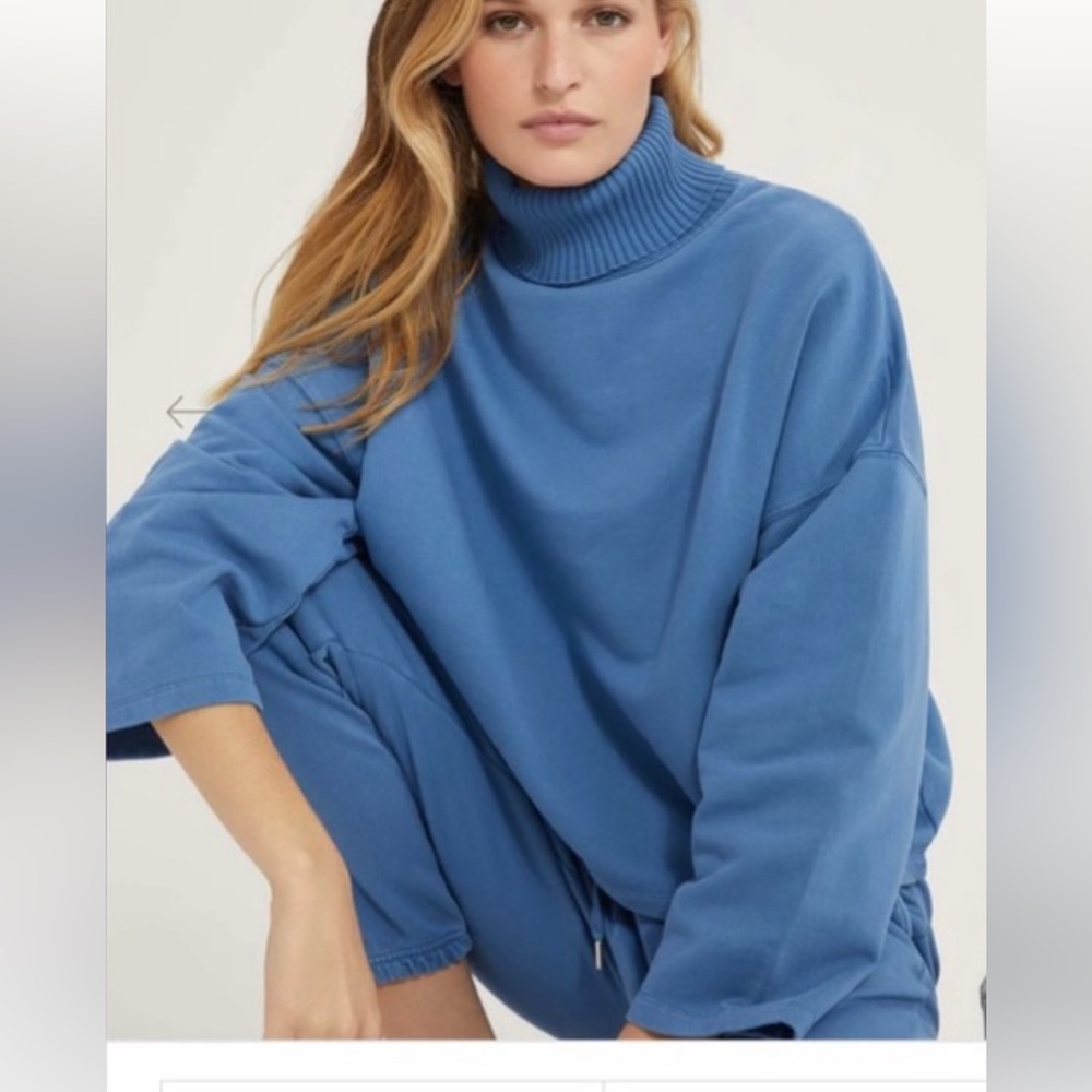 Something Navy blue turtleneck sweat shirt and sweatpants (Top Xs bottom S)